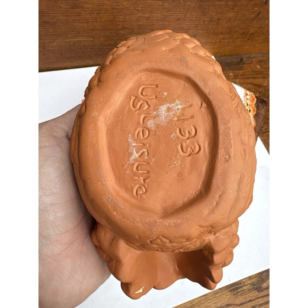 Terracotta Chicken Hen Planter Clay Folk Art 6.5